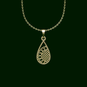 18-carat gold necklace for women, Meduped, flower model, code V2-1-1138
