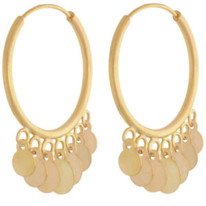 Women's 18-carat gold earrings, mustajabi gold, model Roku, circle, code 7