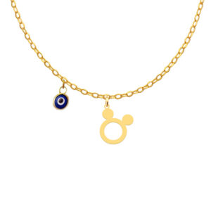18 carat gold necklace for girls, Mickey Mouse design, model Kr11097