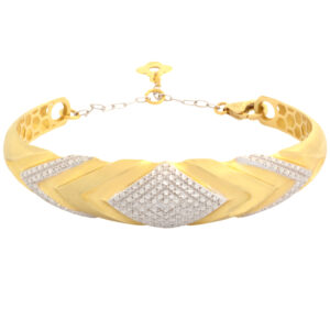 Women's 18 carat gold bangle bracelet, mustajabi gold model, Avatarash sphere, code 23