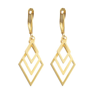 18 carat gold earrings for women, model ELN0987