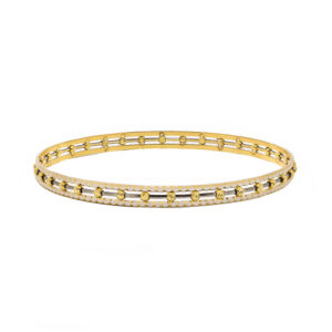 Women's 18 carat gold bangle, Dorica double ball model, code 11, size 1