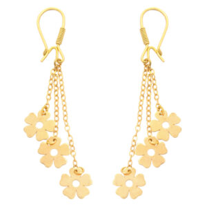 18 carat gold earrings for women, Ellen Nar, flower model, code EN3