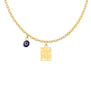 18 carat gold necklace for girls, flower design, model Kr11053