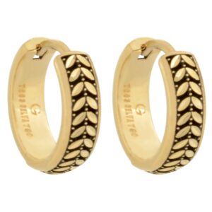 Women's 18 carat gold earrings, mustajabi gold, ring model, code 670180