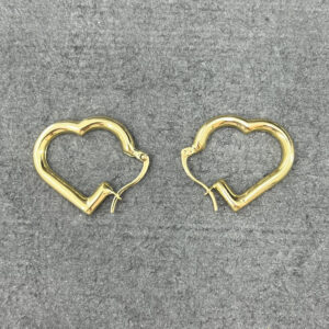 Women's 18 carat gold earrings, good friend, heart model dk569