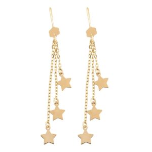 18 carat gold earrings for girls, shining star model 456