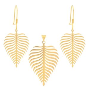 Half set of 18 carat gold for girls, leaf model 996