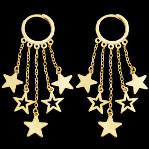 18 carat gold earrings for women, Ellen Nar, Roku Star model, code N670177