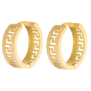 Women's 18 carat gold earrings, mustajabi gold, ring model, code 44