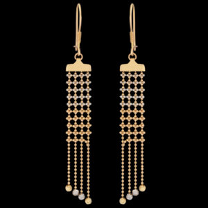 Women's 18 carat gold earrings, mustajabi gold, ball model, code 1