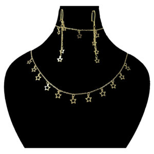 Half set of 18 carat gold for women, star model, code dk1045