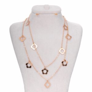 18 carat gold necklace for women, flower model