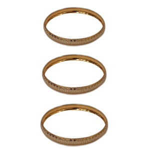 Women's 18 carat gold bangle model Mehyar, code s3w, set of three pieces