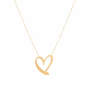 18 carat gold necklace for women, heart model