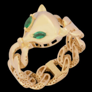 Women's 18 carat gold ring, mustajabi gold, fox model, code 52