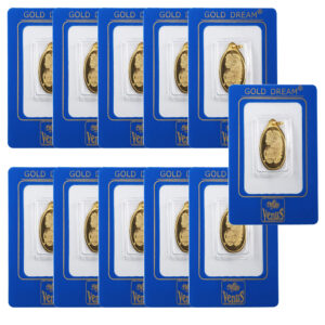 Venus 18 carat gold bar, model K412, pack of 11 pieces