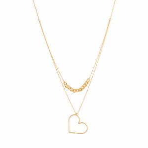 18 carat gold necklace for women, heart model
