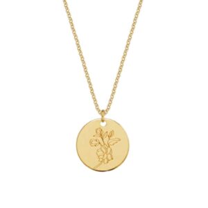 18 carat gold necklace for women, flower model