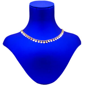 18 carat gold necklace for women, sequin model, code crt2