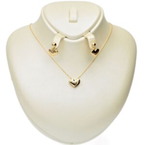 Half set of 18 karat gold for women, heart model, code 03