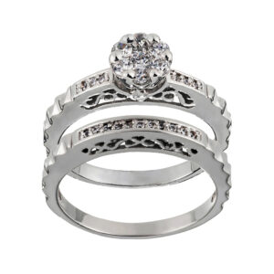 18 carat gold ring for women, Seven Jewelry, model 2628.2629, set of 2 pieces