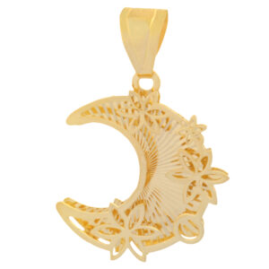 Women's 18 carat gold necklace pendant, Mustajabi gold model, moon and star, code 04