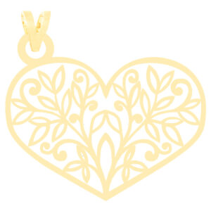 Ellen Nar 18 carat gold necklace pendant for women, heart model 3585
