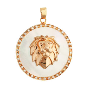Women's 18 carat gold necklace pendant, August symbol model