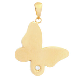 Women's 18 carat gold necklace pendant, mustajabi gold, butterfly model, code 3