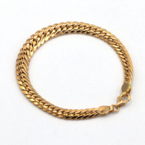 Women's 18 carat gold bracelet, conical straw model
