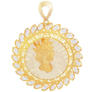 Women's 18 carat gold necklace pendant, mustajabi gold, Elizabeth model, code 1