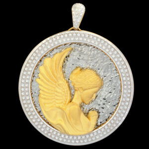 Women's 18 carat gold necklace pendant, Mustajabi gold model, Ava code 001