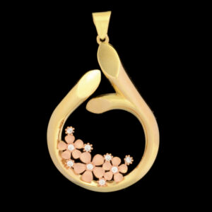 Women's 18 carat gold necklace pendant, mustajabi gold, Versa model, code 3699