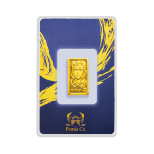 Pernia 24-karat gold bar with frequency card relief model