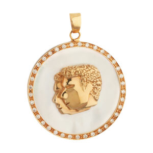 18 carat gold necklace pendant for women, June symbol model