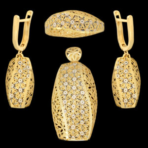 Half set of 18 carat gold for women, mustajabi gold, Ava model, code 67128