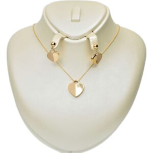 18 carat gold half set for women, golden heart model