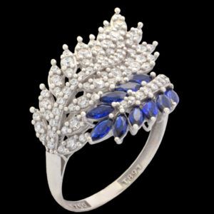 18 carat gold ring for women, mustajabi gold, leaf model, code 58