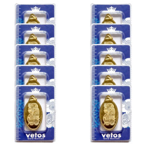 18 carat Sin Sun gold bar, 10 ounce Vetus SN100, set of 10