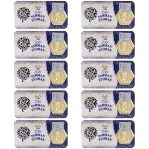 Parsian Tehran 18 carat gold warm coin, model K412, set of 10 pieces