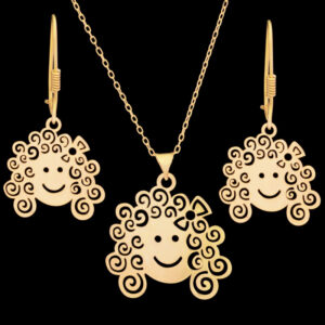 Half set of 18 carat gold for women, Ellen Nar, curly hairstyle 67159