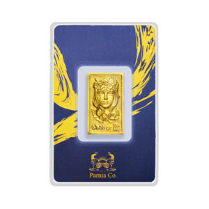 Pernia 24-karat gold bar with frequency card relief model