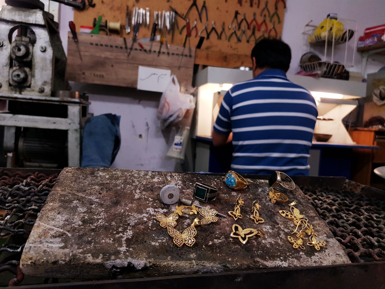 Traditional jewelry-making workshop