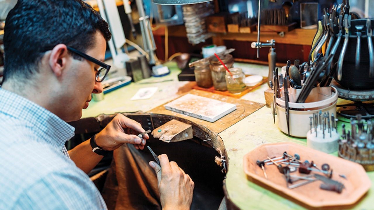 Traditional jewelry-making workshop